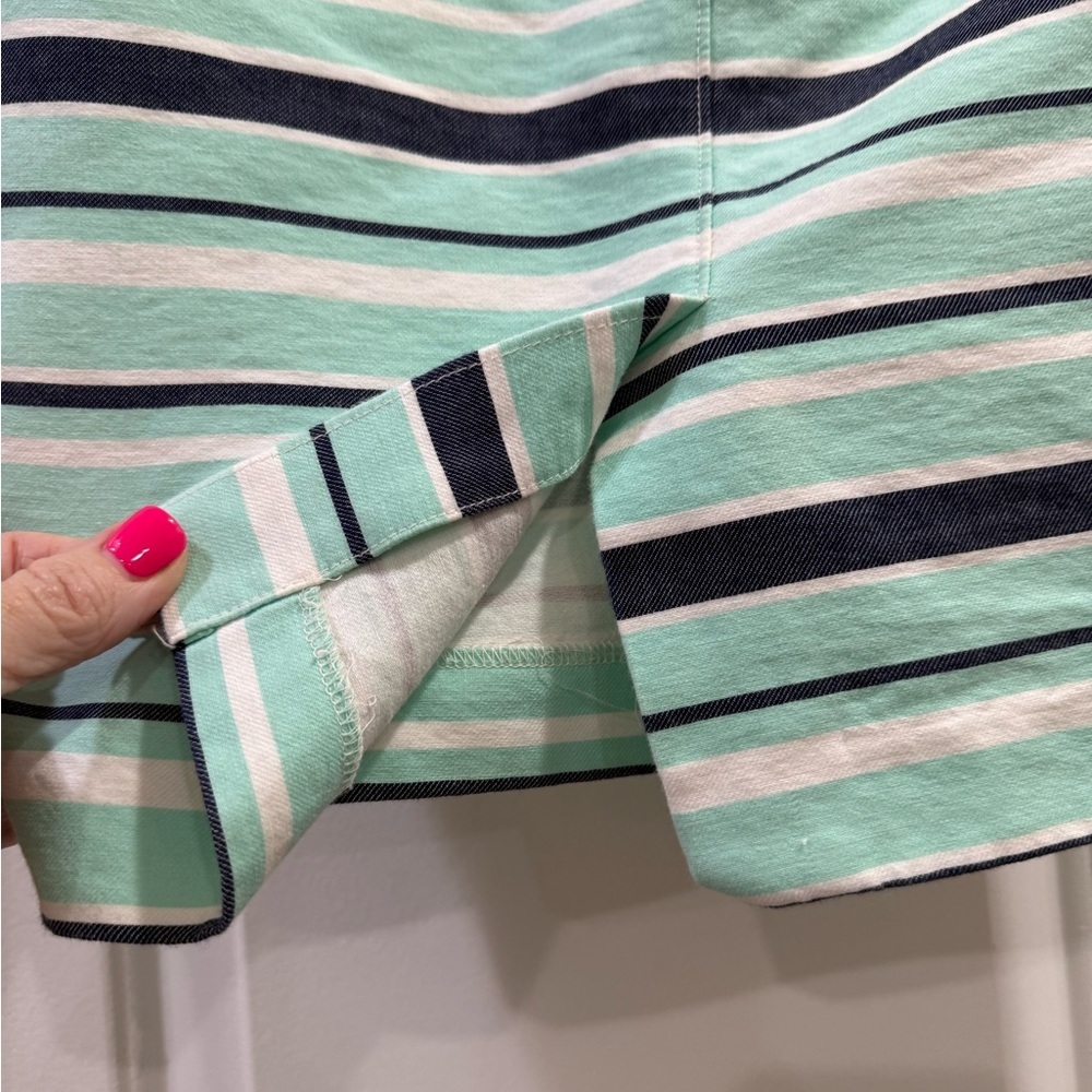 Tommy Hilfiger Mint and Navy Striped Mini Skirt Size 2 - Picture 6 of 11